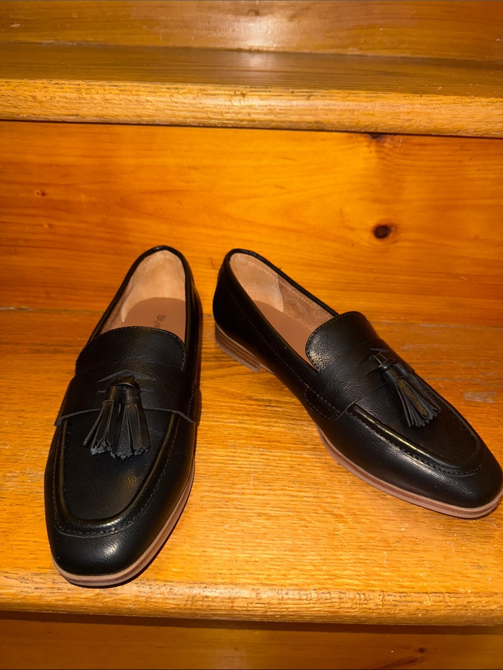 Style & Co Women’s Black Leather Tassel Loafers